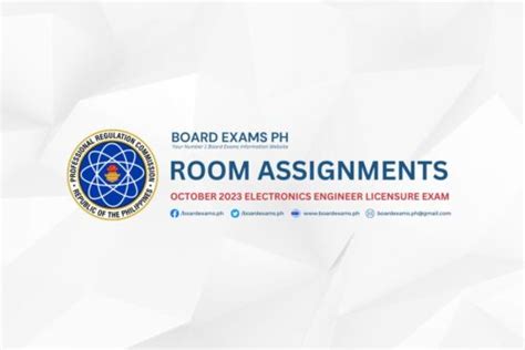 prc ece board exam 2023|ROOM ASSIGNMENTS: October 2023 Electronics Engineer .